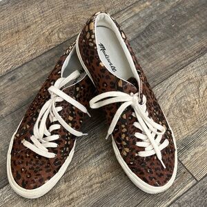 Madewell Animal Print Lace-Up Sneakers